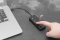 Hub USB 3.0/Koncentrator DIGITUS 4-portowy USB A + adapter USB-C 5Gbps z wyłącznikami aluminiowy pasywny - 1760866