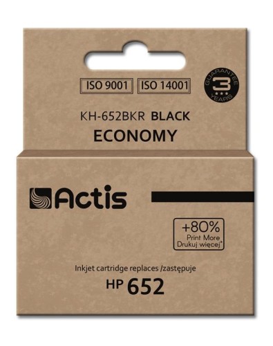 Tusz ACTIS KH-652BKR (zamiennik HP 652 F6V25AE; Standard; 15 ml; czarny) - 1853912