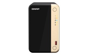 Qnap TS-264-8G, Tower, 2 x 2.5"/3.5" SATA, Intel Celeron N5105/N5095 4C/4T, 8 GB DDR4 onboard not expandable, 2 x 2.5GbE, optional 10GbE, External adapter (PSU)