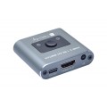Przełącznik Techly HDMI 2.1 8K*60Hz 2x1 z Pilotem IR, 2-Portowy - 1468267