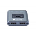 Przełącznik Techly HDMI 2.1 8K*60Hz 2x1 z Pilotem IR, 2-Portowy - 1468268