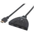Przełącznik Manhattan HDMI 3x1 4K zasilanie z USB, 3-Portowy - 1468212