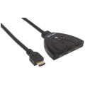 Przełącznik Manhattan HDMI 3x1 4K zasilanie z USB, 3-Portowy - 1468213