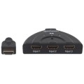 Przełącznik Manhattan HDMI 3x1 4K zasilanie z USB, 3-Portowy - 1468214