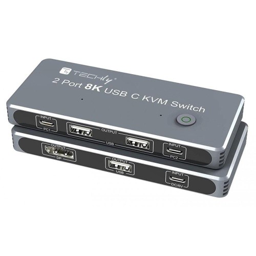 Przełącznik KVM Techly USB-C 2x1 / DisplayPort 1.4 Video 8K - 1469391