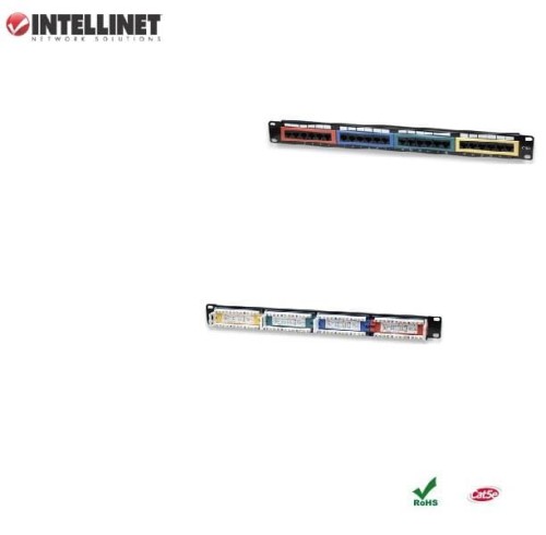 Patch panel Intellinet 24 porty, 1U, kolorowe moduły - 693790