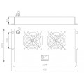 Panel chłodzący Intellinet Rack 19" 2x23W, sufitowy z termostatem - 1396713