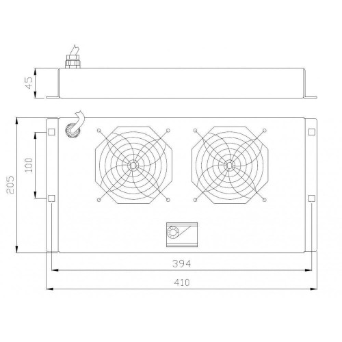 Panel chłodzący Intellinet Rack 19" 2x23W, sufitowy z termostatem - 1396713