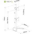 Uchwyt biurkowy LCD/LED Techly 13"-27" 20kg, 2 monitory, pion, czarny - 1366099
