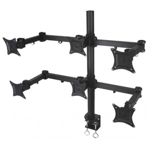 Uchwyt biurkowy Techly 13"-20", 6x10kg na 6 monitorów regulowany - 968341