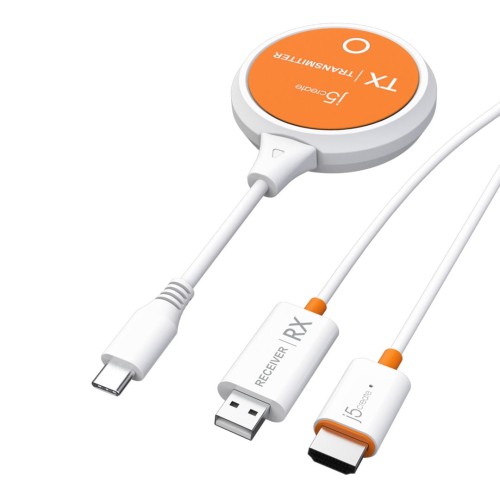 Nadajnik i odbiornik audio/video bezprzewodowy j5create ScreenCast USB-C Wireless Display HDMI Extender; kolor biały JVAW62-N - 1860778