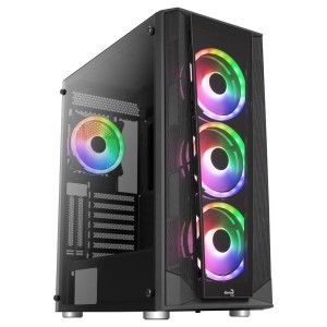 Aerocool Prism ARGB Midi-Tower, szkło hartowane - czarne