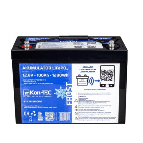Akumulator LiFePO4 12V (12,8V) 100Ah Kon-TEC Maty grzewcze - 1865391
