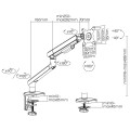 Uchwyt biurkowy do monitora LCD Ergo Office sprężyna gazowa VESA 75x75 oraz 100x100 17-32" 9kg ER-751 - 1862298
