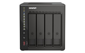 Qnap TS-453E-8G, Tower, 4 x 2.5"/3.5" SATA , Intel Celeron J6412 4C/4T, 8 GB DDR4 onboard not expandable, 2 x 2.5GbE, External adapter (PSU)