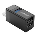 Hub USB Orico MINI-U32-BK-BP mini bez kabla 3 porty USB-A 3.1 i 2.0 - 1863515