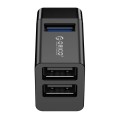 Hub USB Orico MINI-U32-BK-BP mini bez kabla 3 porty USB-A 3.1 i 2.0 - 1863516