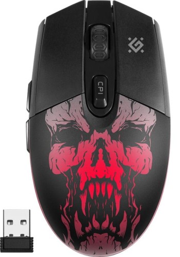 Mysz bezprzewodowa Defender BETA GM-707L optyczna 1600dpi czarna LED AKUMULATOR 6 przycisków Gaming bezklikowa silent - 1863618