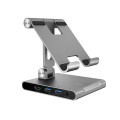 Podstawka ergonomiczna do iPad Pro ze stacją dokującą j5create Multi-Angle Stand with Docking Station for iPad Pro USB-C 1x4K HDMI/2xUSB 3.1/1xUSB-C/ Card Reader/ 3.5mm combo audio jack; kolor srebrny - 1860298