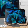 Podstawka ergonomiczna do iPad Pro ze stacją dokującą j5create Multi-Angle Stand with Docking Station for iPad Pro USB-C 1x4K HDMI/2xUSB 3.1/1xUSB-C/ Card Reader/ 3.5mm combo audio jack; kolor srebrny - 1860309
