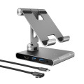 Podstawka ergonomiczna do iPad Pro ze stacją dokującą j5create Multi-Angle Stand with Docking Station for iPad Pro USB-C 1x4K HDMI/2xUSB 3.1/1xUSB-C/ Card Reader/ 3.5mm combo audio jack; kolor srebrny - 1860299