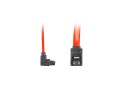 Kabel SATA Lanberg DATA II (3Gb/s) F/F 0,3m kątowy metalowe zatrzaski czerwony - 1866613