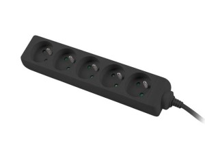 Listwa przedłużacz Lanberg 1,5m czarna 5x 230V PL, kabel wykonany z pełnej miedzi