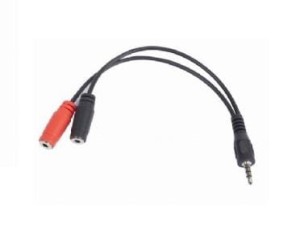 Adapter stereo mini Jack (M) 4-pin-2x mini Jack (F) Gembird CCA-417 (0,2 m)