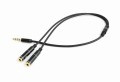 Adapter mini Jack męski do 2x mini Jack żeński 0.2m Gembird - 839256