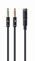Adapter mini Jack żeński do 2x mini Jack męski 0,2m Gembird - 739216