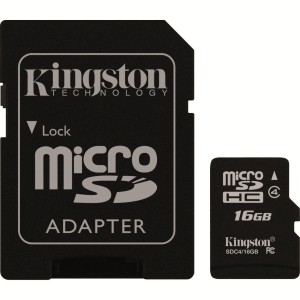 Karta pamięci microSDHC Kingston Class 4 16GB + Adapter SD