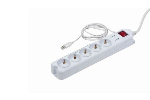 Listwa przeciwprzepięciowa schuko Master/Slave Gembird PCW-MS2G (1.8m) - 624009