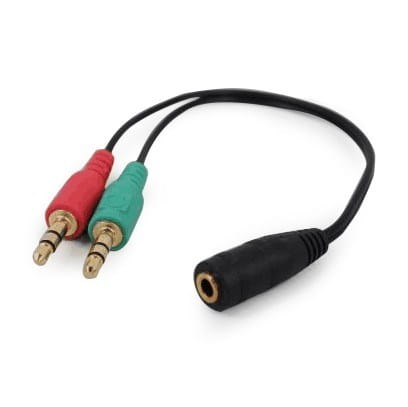 Adapter mini Jack(M) 4PIN - 2x mini Jack(F), 0,2m Gembird - 1495798