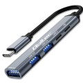 Hub Qoltec adapter USB-C 3.1 5w1 | USB-C PD | USB-C | 2x USB 2.0 | USB 3.0 - 1869092