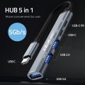 Hub Qoltec adapter USB-C 3.1 5w1 | USB-C PD | USB-C | 2x USB 2.0 | USB 3.0 - 1869093