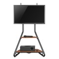 Uchwyt wolnostojący pod TV / narożny Maclean w stylu bauhaus dwupoziomowe drewniane półki 40kg max 37-75'' MC-455 - 1871094