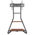 Uchwyt wolnostojący pod TV / narożny Maclean w stylu bauhaus dwupoziomowe drewniane półki 40kg max 37-75'' MC-455 - 1871091