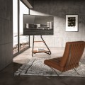 Uchwyt wolnostojący pod TV / narożny Maclean w stylu bauhaus dwupoziomowe drewniane półki 40kg max 37-75'' MC-455 - 1871093