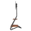 Uchwyt wolnostojący pod TV / narożny Maclean w stylu bauhaus dwupoziomowe drewniane półki 40kg max 37-75'' MC-455 - 1871095