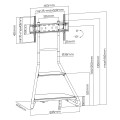Uchwyt wolnostojący pod TV / narożny Maclean w stylu bauhaus dwupoziomowe drewniane półki 40kg max 37-75'' MC-455 - 1871088