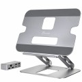 Podstawka ergonomiczna do notebooka ze stacją dokującą j5create Multi-Angle Dual HDMI Docking Stand USB-C 2xHDMI/2xUSB 3.1/1xUSB-C/1xRJ45 Gigabit; kolor srebrny JTS427-N - 1872024