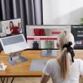 Podstawka ergonomiczna do notebooka ze stacją dokującą j5create Multi-Angle Dual HDMI Docking Stand USB-C 2xHDMI/2xUSB 3.1/1xUSB-C/1xRJ45 Gigabit; kolor srebrny JTS427-N - 1872014
