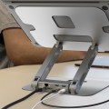 Podstawka ergonomiczna do notebooka ze stacją dokującą j5create Multi-Angle Dual HDMI Docking Stand USB-C 2xHDMI/2xUSB 3.1/1xUSB-C/1xRJ45 Gigabit; kolor srebrny JTS427-N - 1872013