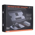Podstawka ergonomiczna do notebooka ze stacją dokującą j5create Multi-Angle Dual HDMI Docking Stand USB-C 2xHDMI/2xUSB 3.1/1xUSB-C/1xRJ45 Gigabit; kolor srebrny JTS427-N - 1872021