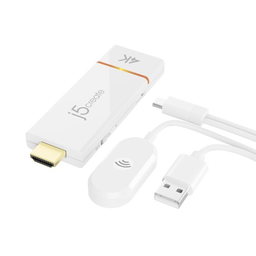 Nadajnik i odbiornik audio/video bezprzewodowy j5create ScreenCast 4K Wireless Display Adapter; kolor biały JVAW76-N - 1872343