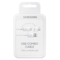 Samsung kabel 2w1 USB - microUSB - USB-C 1,5 m biały - 1872353