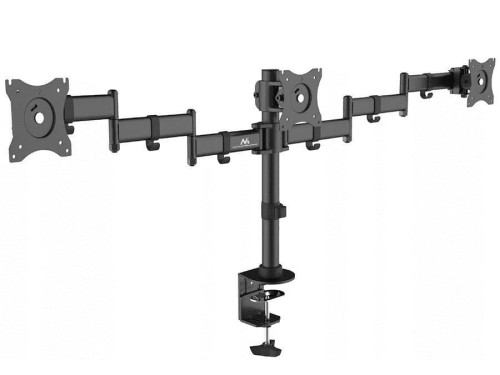 Uchwyt biurkowy na 3 monitory Maclean MC-691 13-27" 8kgx3 czarny podwójne ramiona VESA 75x75 oraz 100x100 - 848471