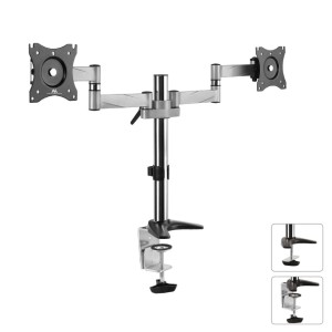 Uchwyt biurkowy do dwóch monitorów Maclean MC-714 13-27" 8kgx2 aluminiowy