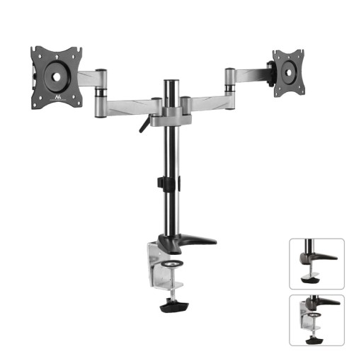 Uchwyt biurkowy do dwóch monitorów Maclean MC-714 13-27" 8kgx2 aluminiowy - 1131570