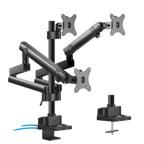 Uchwyt biurkowy na 3 monitory Maclean MC-811 17-27" 3x7kg vesa 75x75 oraz 100x100 2x USB 3.0 - 850849